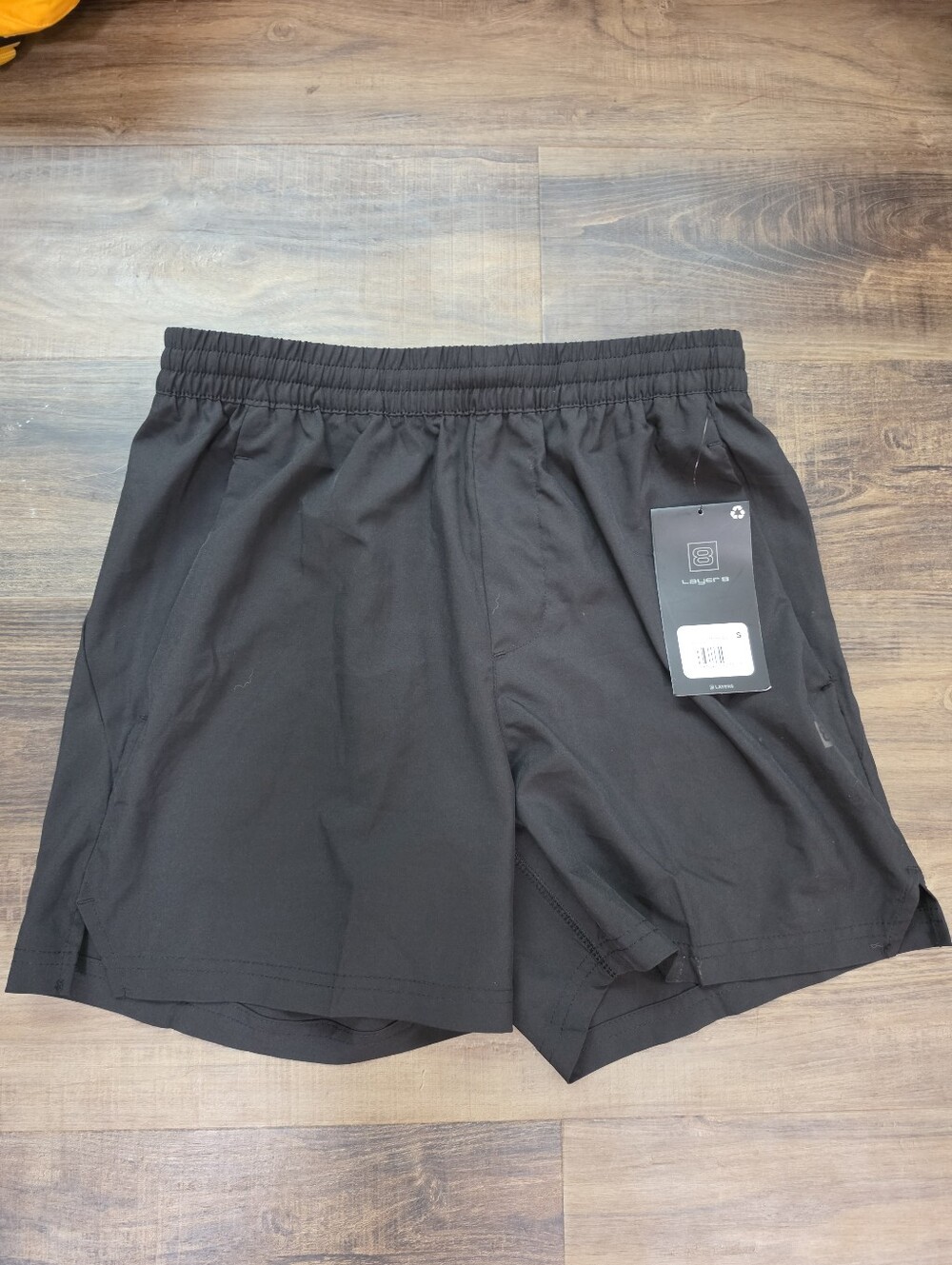NWT Layer 8 Athletic Polyester Black Lined Athletic Shorts Mens Small L32351